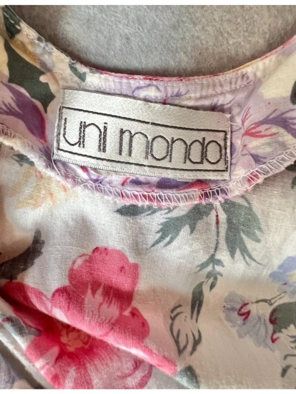 Uni Mondo Womens Dress Size 16/18 Floral Cross Back Straps Pockets Drop Waist - Picture 7 of 14